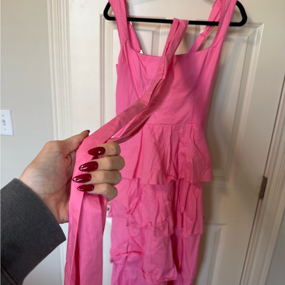Show Me Your Mumu Med Midi Dress in Pinck Poplin- size XL - Picture 4 of 9